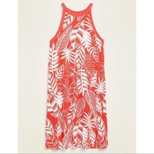 High-Neck Jersey-Knit Sleeveless Swing Dress (NWT)